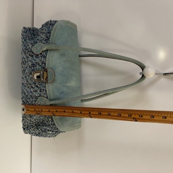 Helen Welsh Vintage Wool -Leather Italian Handbag - Picture 4 of 10